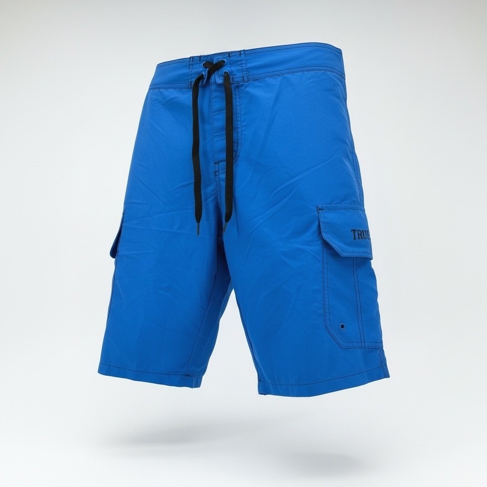 True‎ Religion Flap Pocket Cargo Board Shorts Mens Medium Swim Trunks Beach NWT - Picture 3 of 15